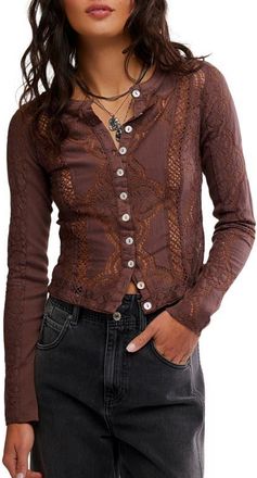 Free People Jae Button-Up Top in Chicory Coffee at Nordstrom, Size X-Small Regular