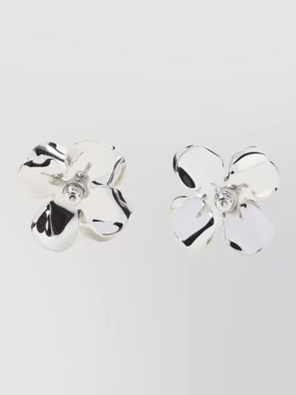 Marni floral rhinestone drop earrings pierced ears
