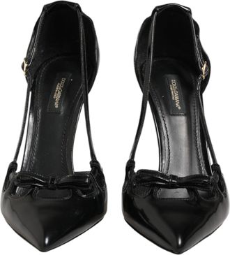 Dolce & Gabbana Black Patent Leather High Heels Pumps Womens Shoes (Pre-Owned)