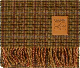 Ganni Bufanda de lana bordada - Accessories - Mujer - Multicolor - ONE SIZE
