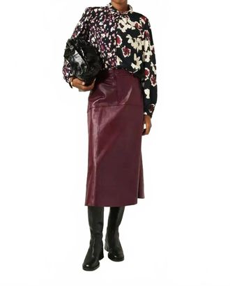 BA&SH Assia Skirt In Bordeaux