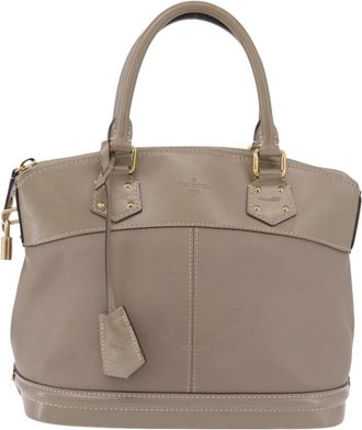 Louis Vuitton Suhali Lockit Leather Gray Leather Handbag (Pre-Owned)