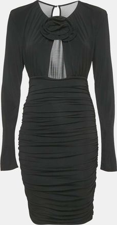 Magda Butrym Black Cut-Out Jersey Ruche Mini Dress
