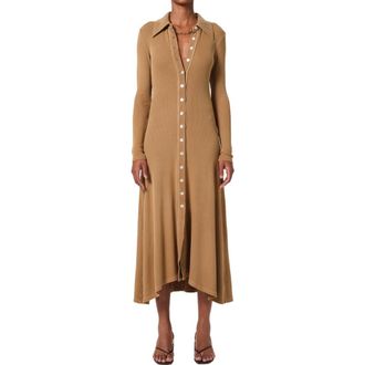 Citizens Of Humanity Gila Long Sleeve Rib Polo Shirtdress in Marcona at Nordstrom Rack, Size Medium
