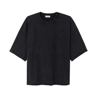 American Vintage Afoma T-shirt - Heren - Tops - Blauw - Maat: M/L Katoen