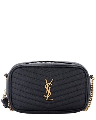 Saint Laurent Black Matelasse Chevron Leather Lou Camera Bag Mini (Authentic Pre-Loved)