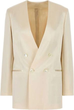 Alberta Ferretti Blazers - Dames - Blazers - Beige - XS - Leer - Jassen