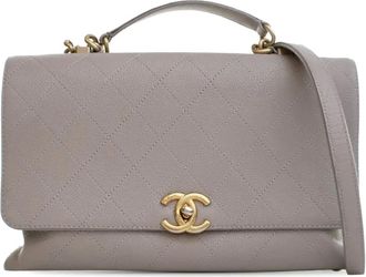 Chanel 2019 Medium Stitched Caviar Chic Affinity Top Handle Bag satchel - Marrone