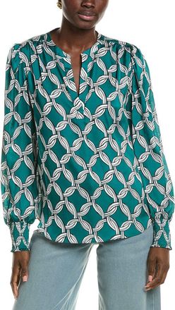 T Tahari Split Neck Blouse