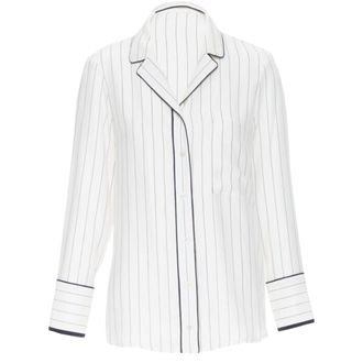 Frame Denim Frame silk vertical stripe piping casual pyjama shirt