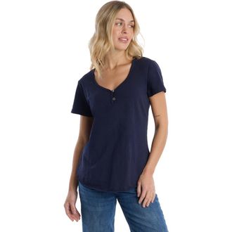 Wilt V-Neck Henley Short Sleeve Tee in Naval Academy at Nordstrom, Size X-Small