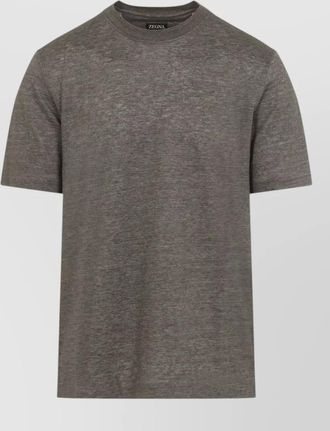 Ermenegildo Zegna oasi linen crew neck short sleeve t-shirt