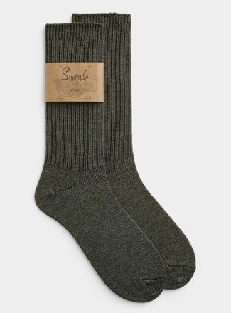 Le 31 Mens Solid merino wool ribbed socks