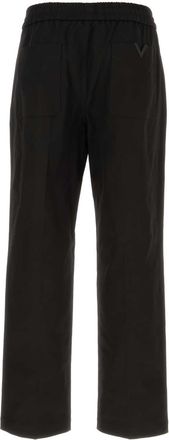 Valentino Garavani Mens Black Stretch Cotton Pant Nero Exterior: Elastane Pantaloni Trousers