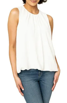 Gibsonlook Sleeveless Bubble HemTop in White at Nordstrom, Size Xx-Small