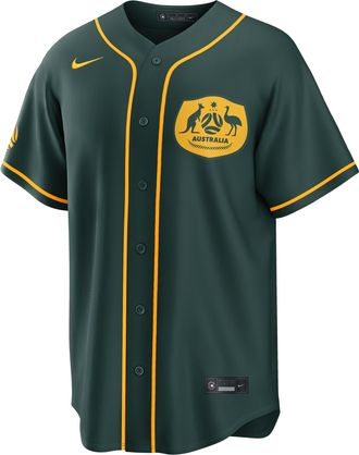 Nike Australia National Team Nike Mens Soccer x MLB Stadium Jersey in Green | RE260LTMFAE-5HR
