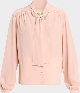 Valentino Garavani Neck Scarf Silk Crepe Shirt