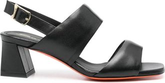 Santoni Elegante Zwarte Leren Pumps - Dames - Sandalen met hakken - Zwart - 35 1/2 EU - Leer - Schoenen