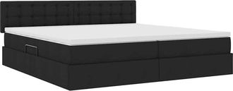 vidaXL Bed with LED Strip Lights Black 200 x 200 cm Fabric vidaXL