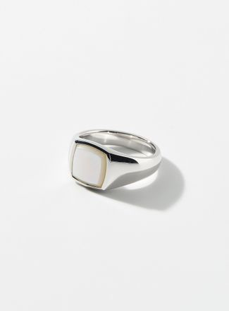 Tom Wood Mens Kay mother-of-pearl signet ring