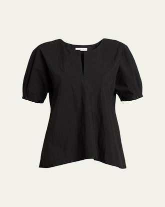Proenza Schouler Tia Puff-Sleeve Parachute Cotton Blouse