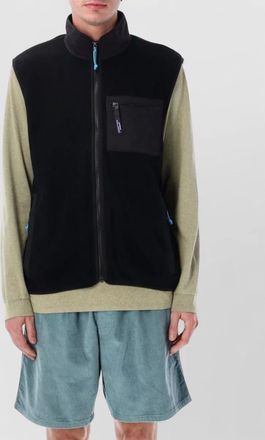 Patagonia synchilla fleece vest contrast trim zip pockets