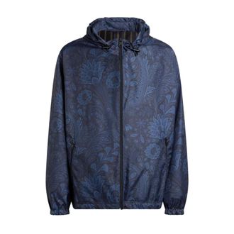 Etro Etro, Light Jackets, male, Blue, Size: 2XL Hooded jacket