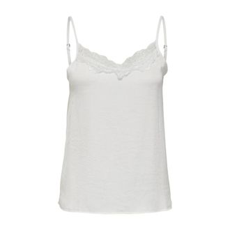 Only Sleeveless Tops, female, White, Size: 2XS White Cami Top Sleeveless Scoop Neck