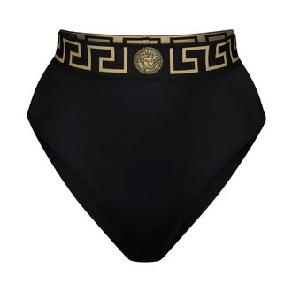 Versace Badmode, Dames, Zwart, L, Medusa Greca Bikini Broekje