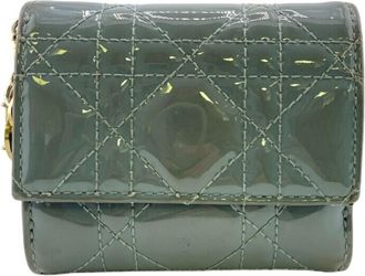 Dior Blue Leather Wallet (Bi-Fold) (Pre-Owned)