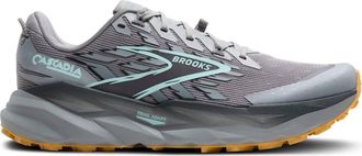 Brooks MenS Cascadia 19 Running Shoes In Alloy/ebony/orange
