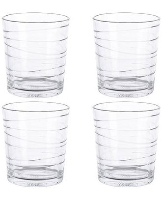 Gibson Home Dnu Gibson Home 4Pc Swirl Double Old-Fashioned Glassware Set