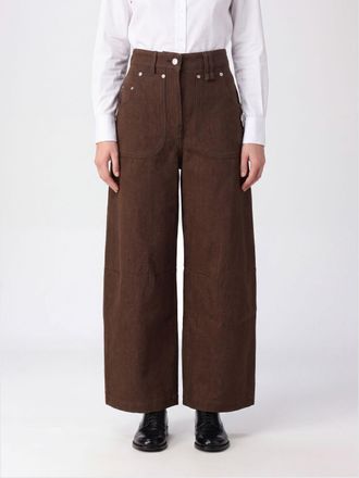 Simone Rocha Jeans baggy wide leg in denim di cotone a vita alta con strass