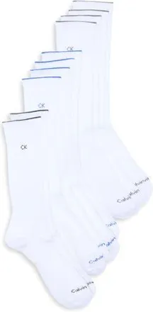 Calvin Klein 5-Pack Cushioned Crew Socks in White at Nordstrom Rack
