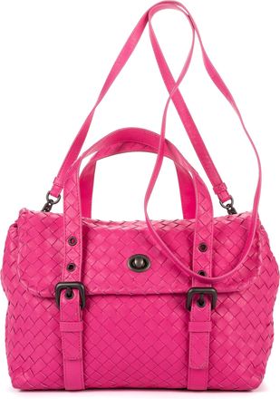 Bottega Veneta Pre-owned Womens Flap Messenger Shoulder Bag - Pink - One Size