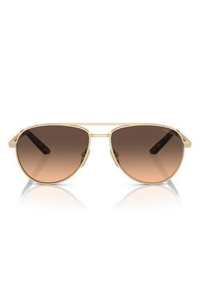 Prada 60mm Pilot Sunglasses in Matte Pale Gold at Nordstrom