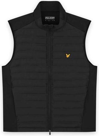 Lyle & Scott Hybrid Gewatteerd Golf Gilet met Volledige Ritssluiting - Heren - Bodywarmers - Zwart - S - Leer - Jassen