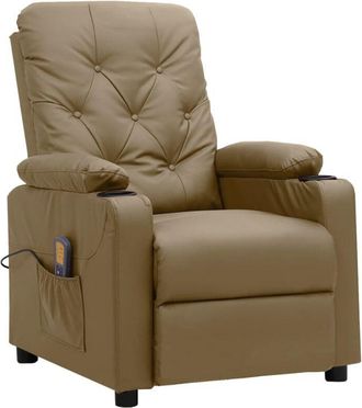 vidaXL Vidaxl - Sill&oacute;n De Masaje De Cuero Sint&eacute;tico Color Capuchino