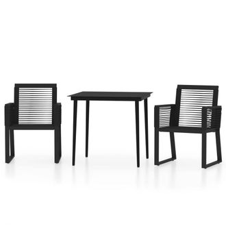 Berkfield Home 3 Piece Garden Dining Set Black
