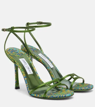 Jimmy Choo London Sandalias 1998 Leo de sat&eacute;n