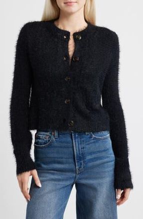 All in Favor Fuzzy Cardigan in Black at Nordstrom Rack, Size Medium