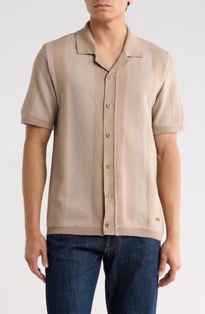 Buffalo Wotison Short Sleeve Knit Button-Up Shirt in String at Nordstrom Rack, Size X-Large