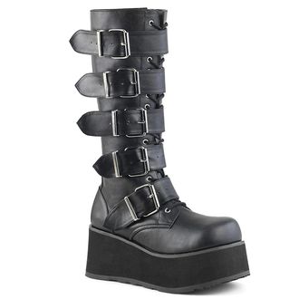 Demonia Mens Trashville 518 Black Vegan Leather Mid Calf Boots - Size UK 3