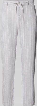Mc Neal Regular Fit Hose aus Leinen-Viskose-Mix in Silber, Gr&ouml;&szlig;e XXXL