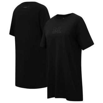 Pro Standard Womens Pro Standard Black Michigan Wolverines Tonal Neutral Mini T-Shirt Dress at Nordstrom, Size Xx-Large