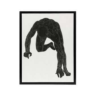 Artery8 Man muscles Anatomical silhouette study Stolk Framed Canvas Wall Art in White | Size: W24 x H32