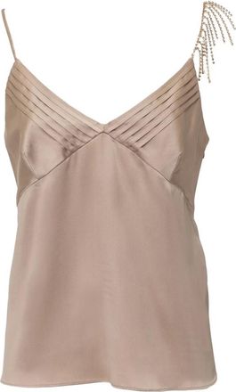 Max Mara Tops, Dames, Bruin, M, Satijn, Satijnen Top