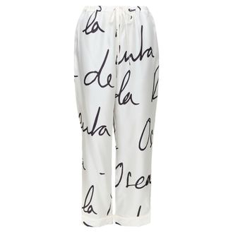 Oscar De La Renta Oscar De La Renta silk graffiti tapered pants