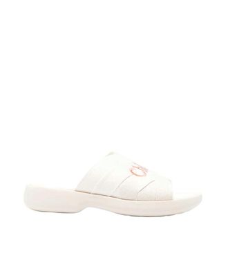 Chlo&eacute; White Logo Sandals