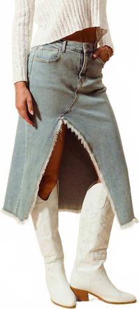 So Me Midi Denim Front Slit Skirt